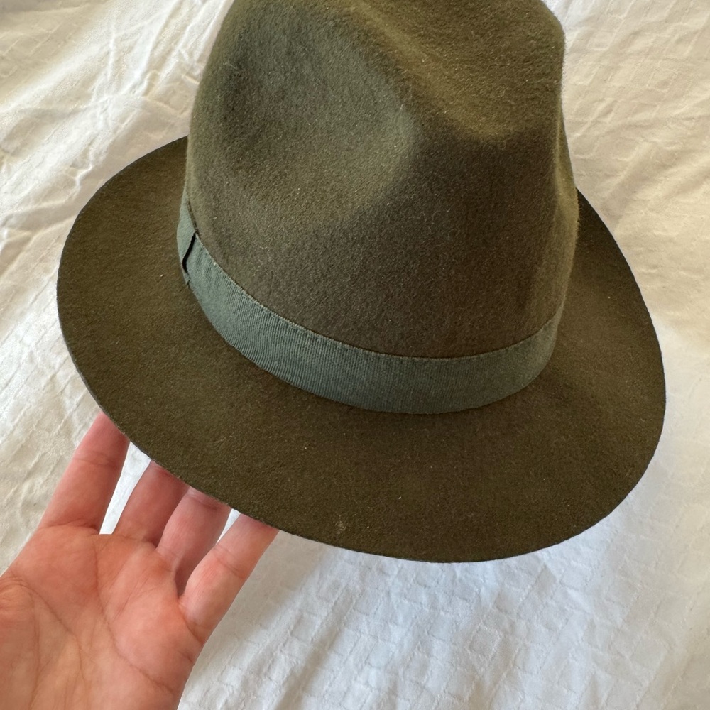 J Crew Green Felt Fedora